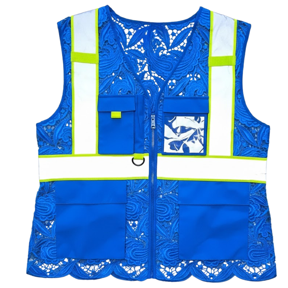 Lace Reflective Vest With Zipper