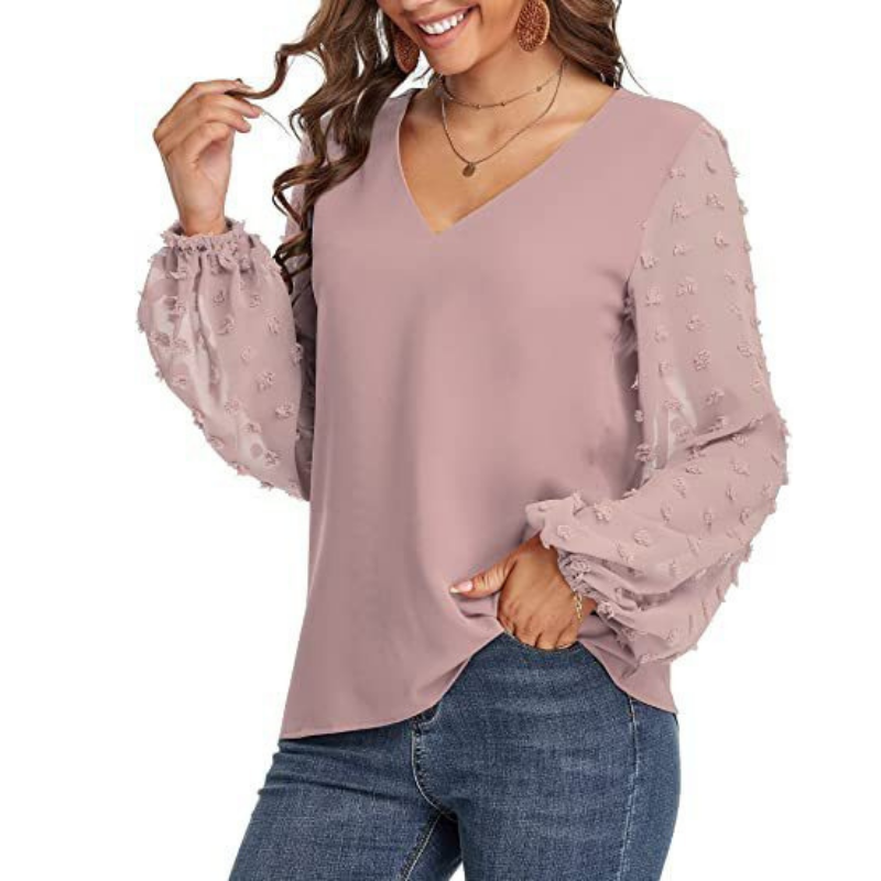 Long Dots Sleeves Blouse-My Comfy Blouse