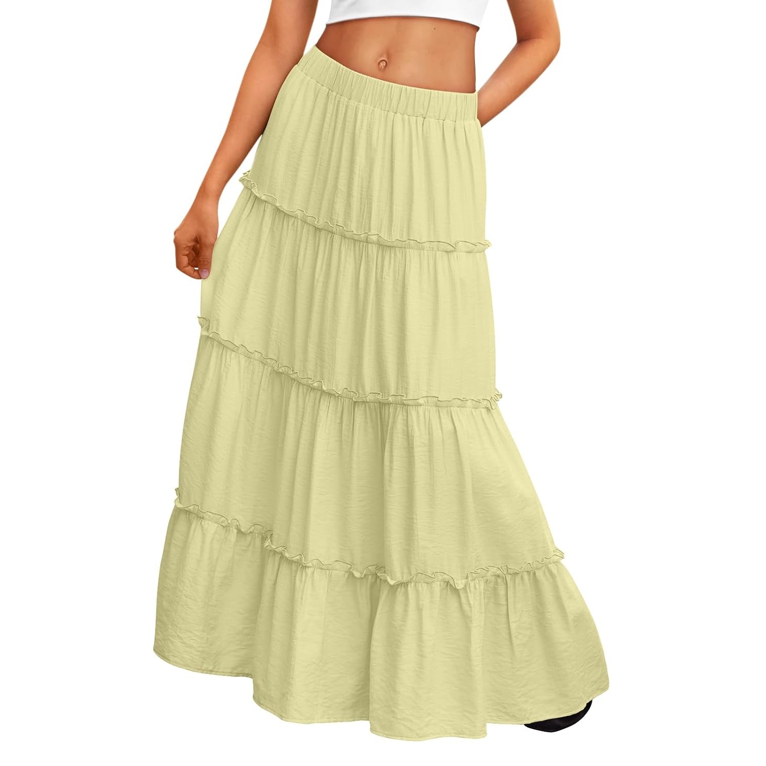 Boho Maxi Vacation Skirt With Pockets For Women