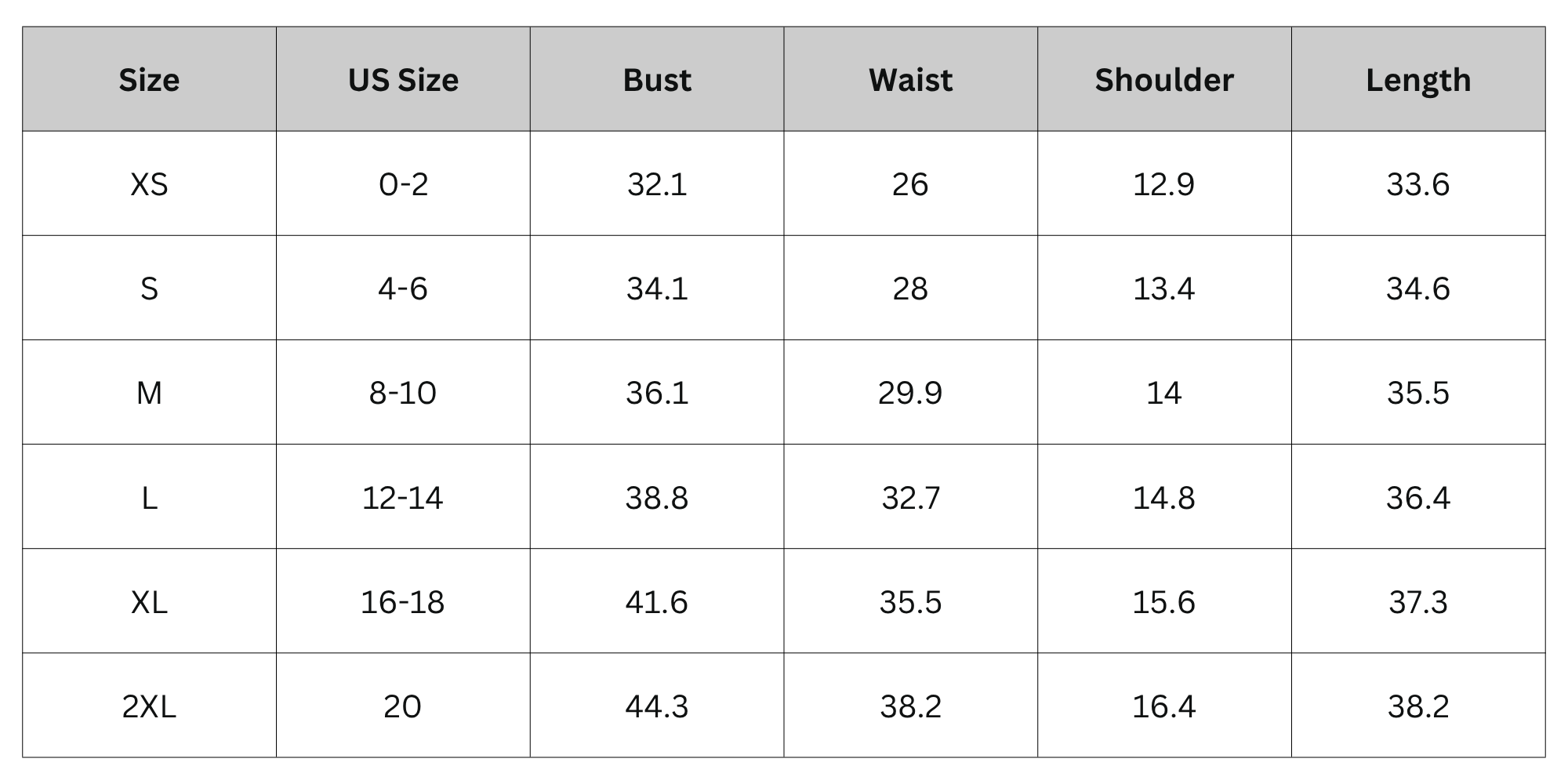 Size Chart