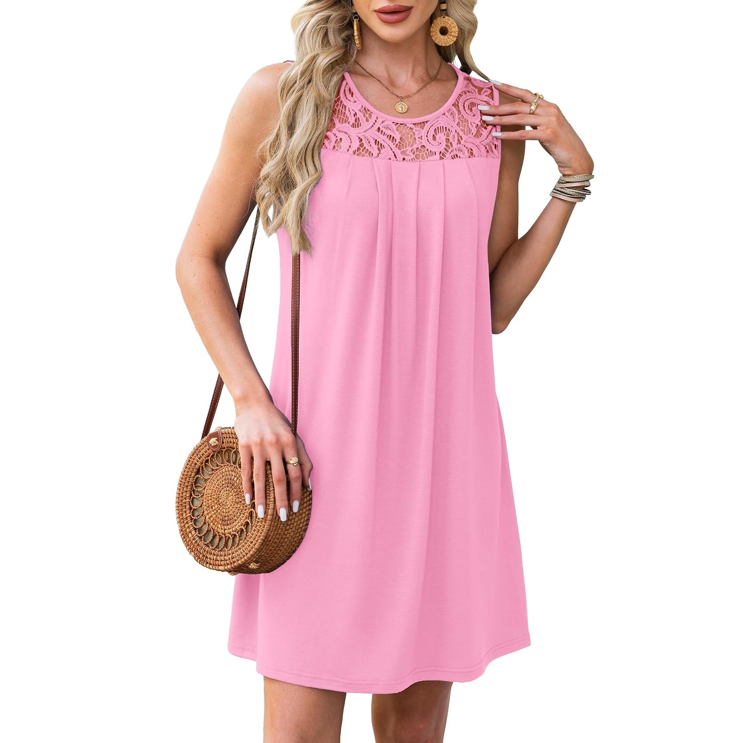 Sleeveless Lace Beach Cover Up Summer Dress