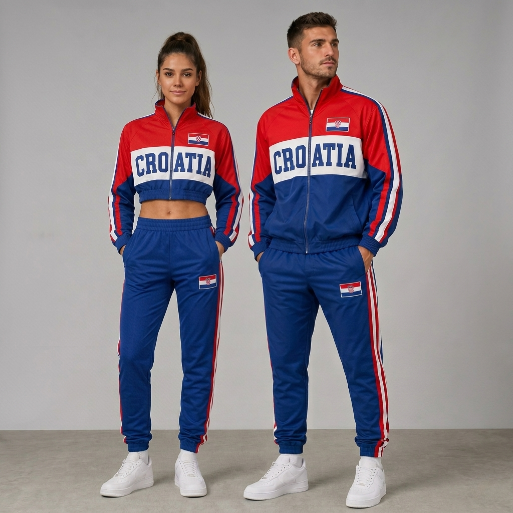 FIFA World Cup 2026 Themed Croatia Football Fan Sweatshirt And Jogger Set