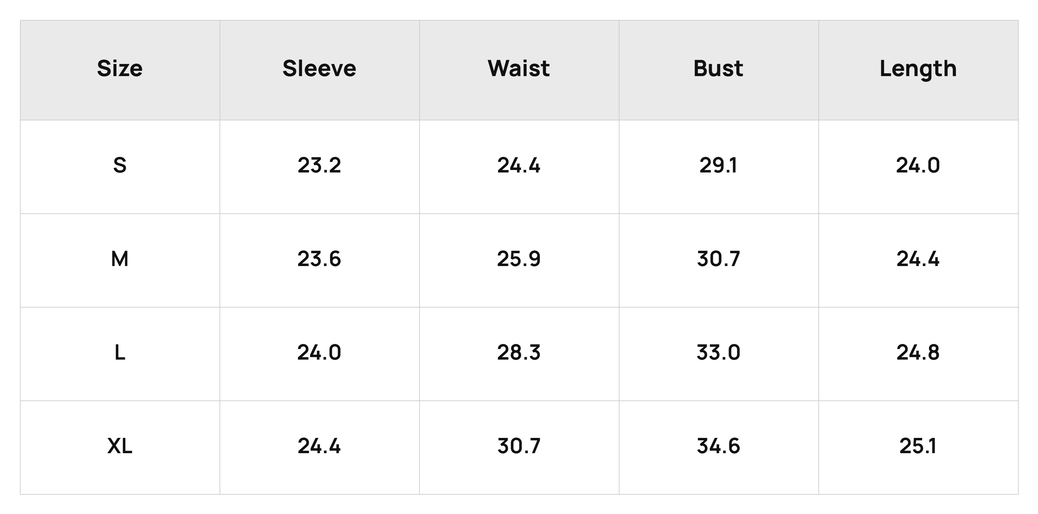 Size Chart