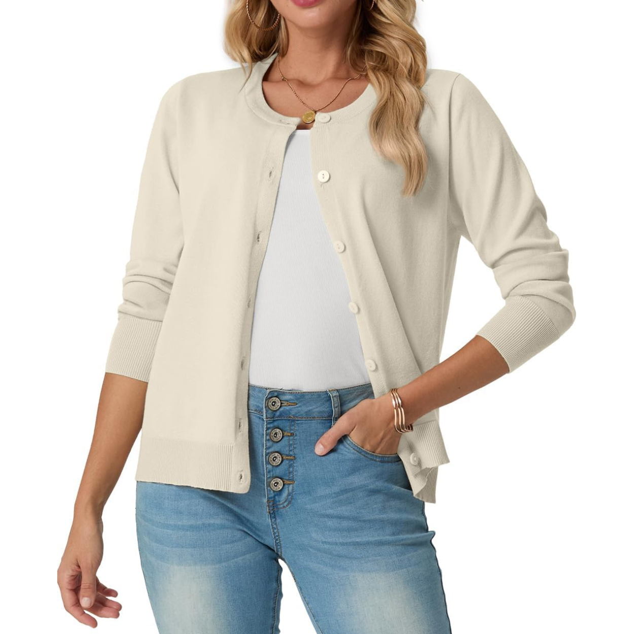 Casual Long Sleeve Knit Cardigan Sweater For Women