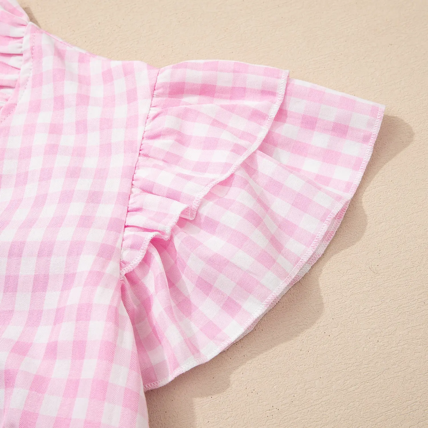Shewin Women's V-Neck Short Sleeve Plaid Woven Cotton Fabric Tops - Breathable Ruffle Details, Everyday Casual Wear () DealsForYouDays,summerwins,summeroutfits,vacationoutfits,beachoutfits Shirts Shortsleeve,back to school,back to school shopping,sohochic