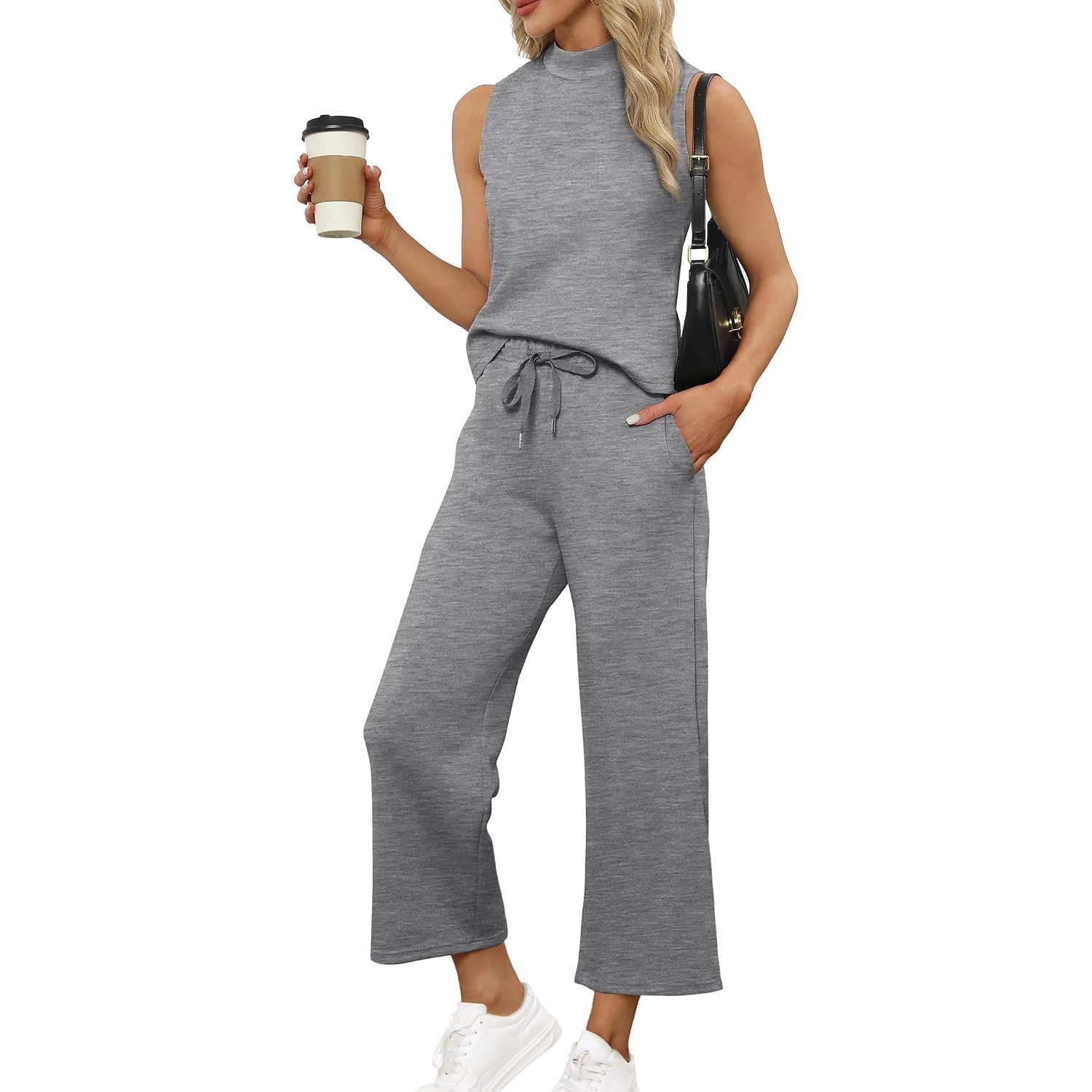 Vacation Two Piece Outfit Wide Leg Pants