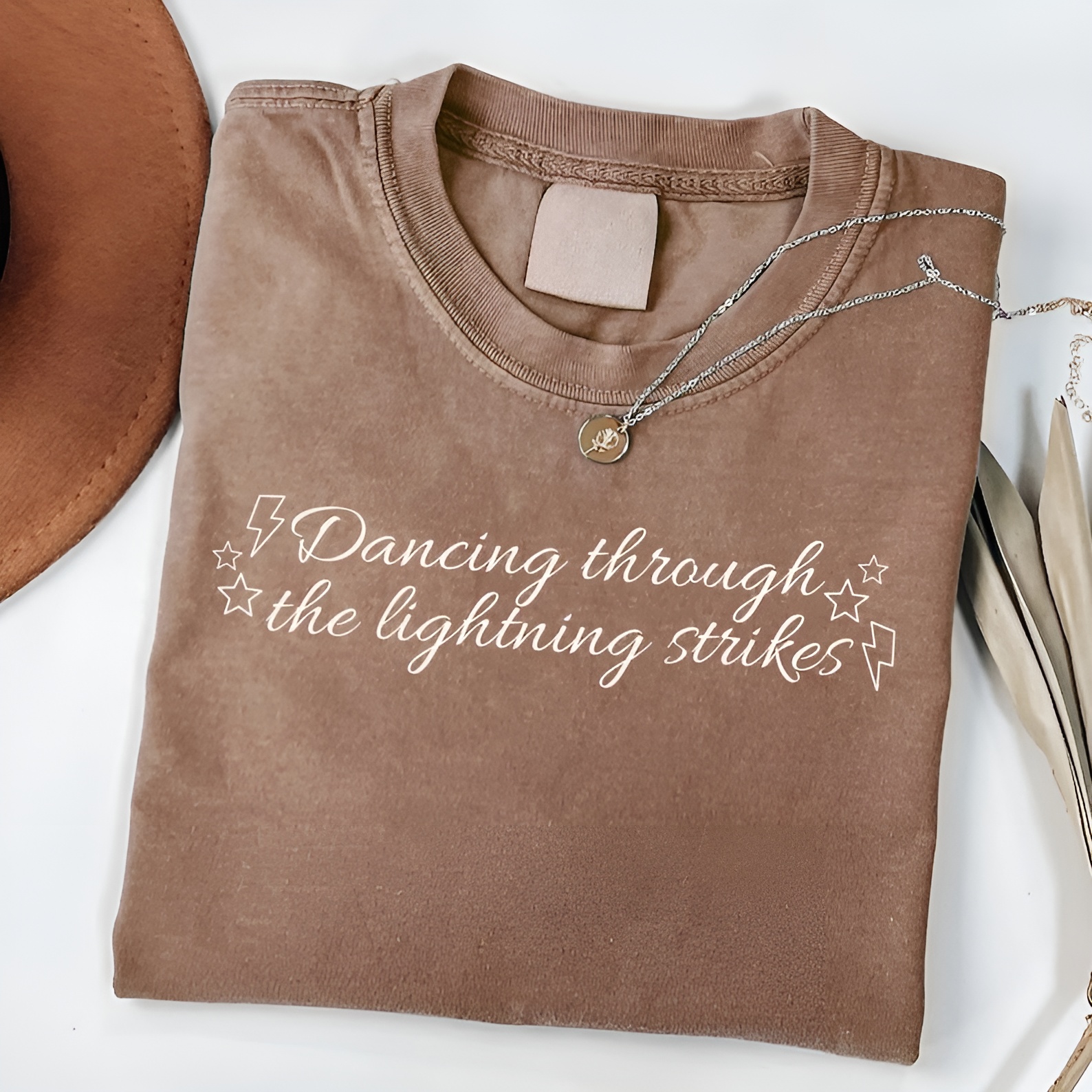 Dancing Through Lightning Strikes Printed Graphic T Shirt