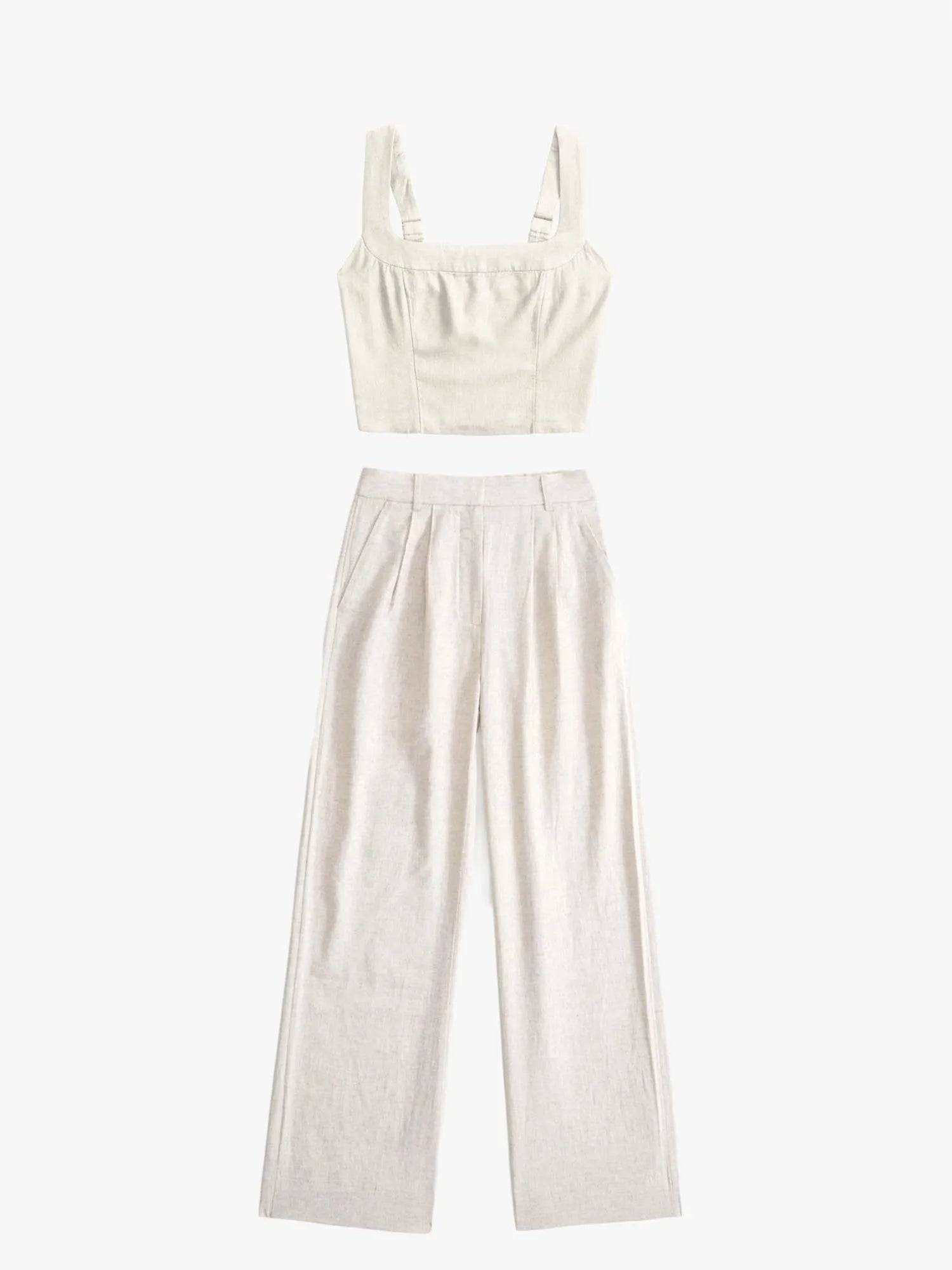 Tailored And Lifted Linen Blend Set-My Comfy Blouse