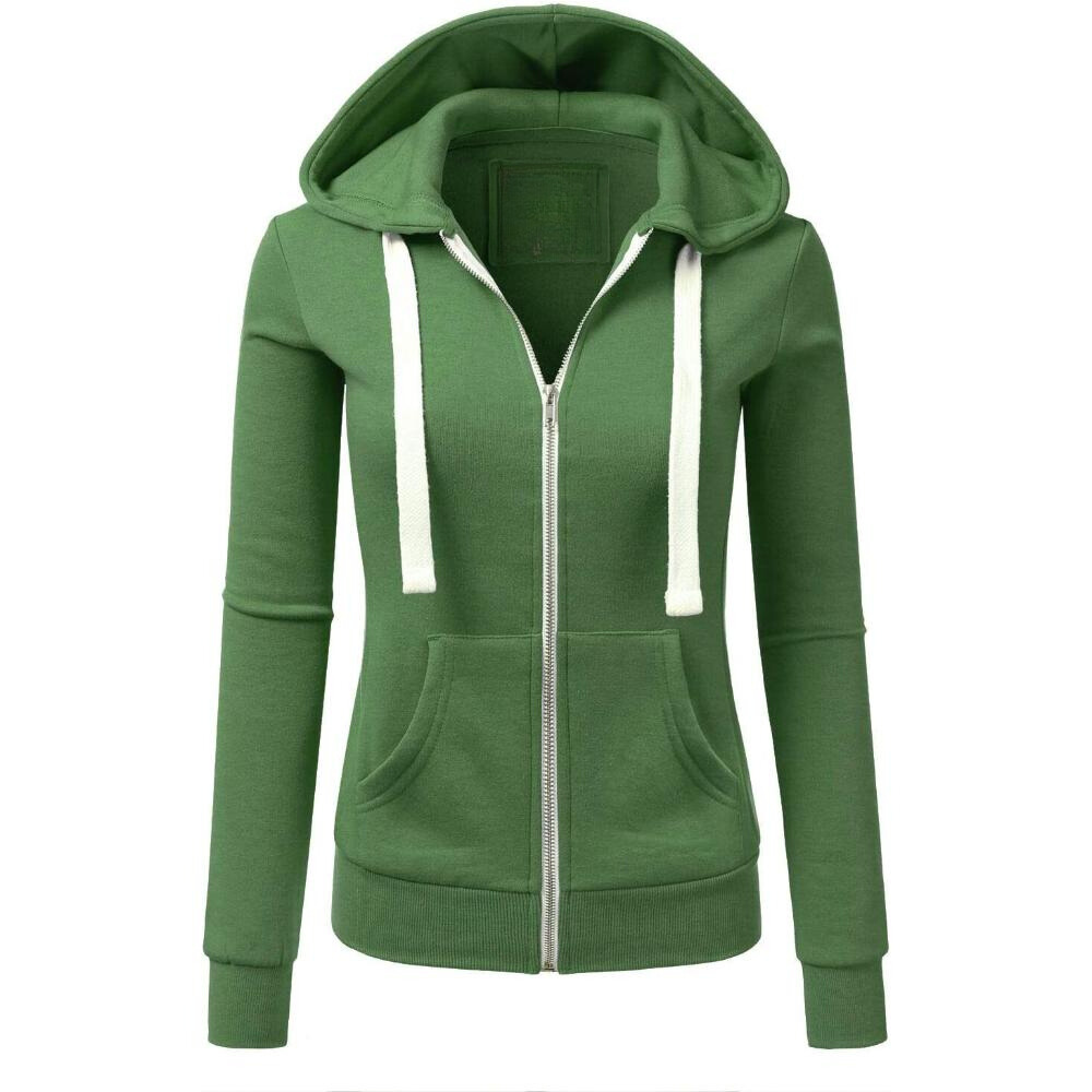 Zip Up Hooded Jacket With Drawstrings-My Comfy Blouse