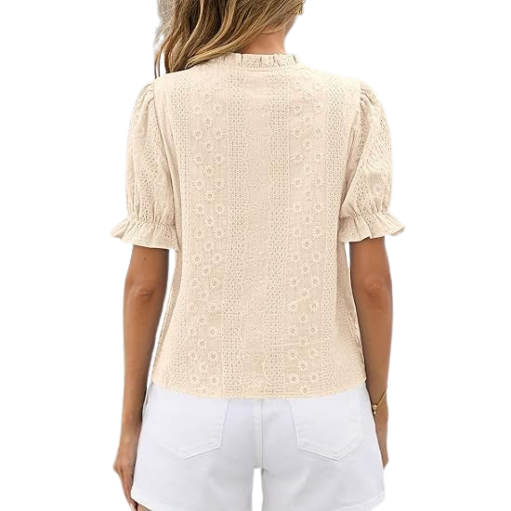 Sleeve Summer Spring Down Boho Embroidered With Button