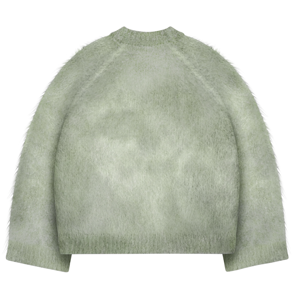 Soft Mohair Knit Sweater With Reversible Textures-My Comfy Blouse