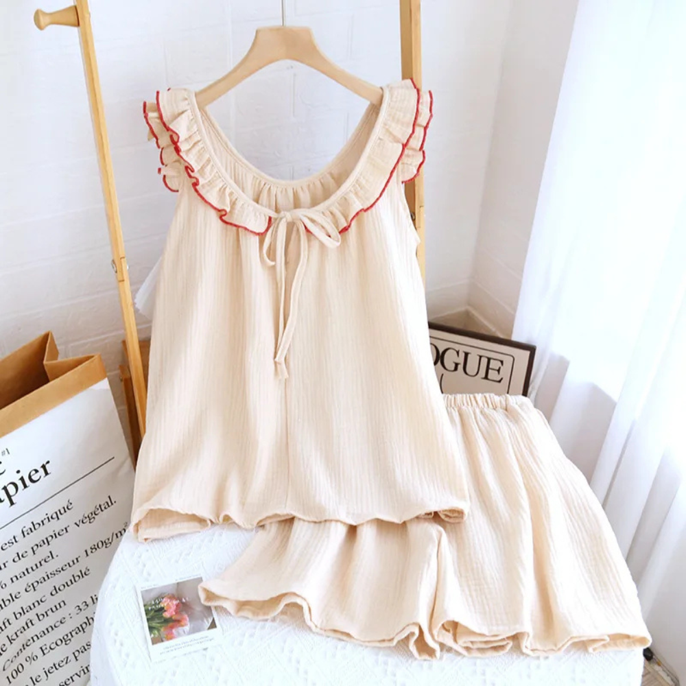2 Piece Summer Loungewear Set With Floral Print And Loose Shorts For Women