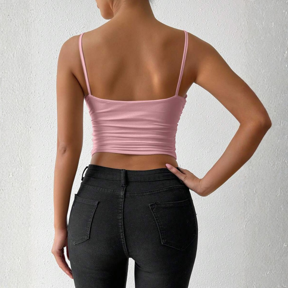 Criss Cross Backless Tank Top For Daily Wear