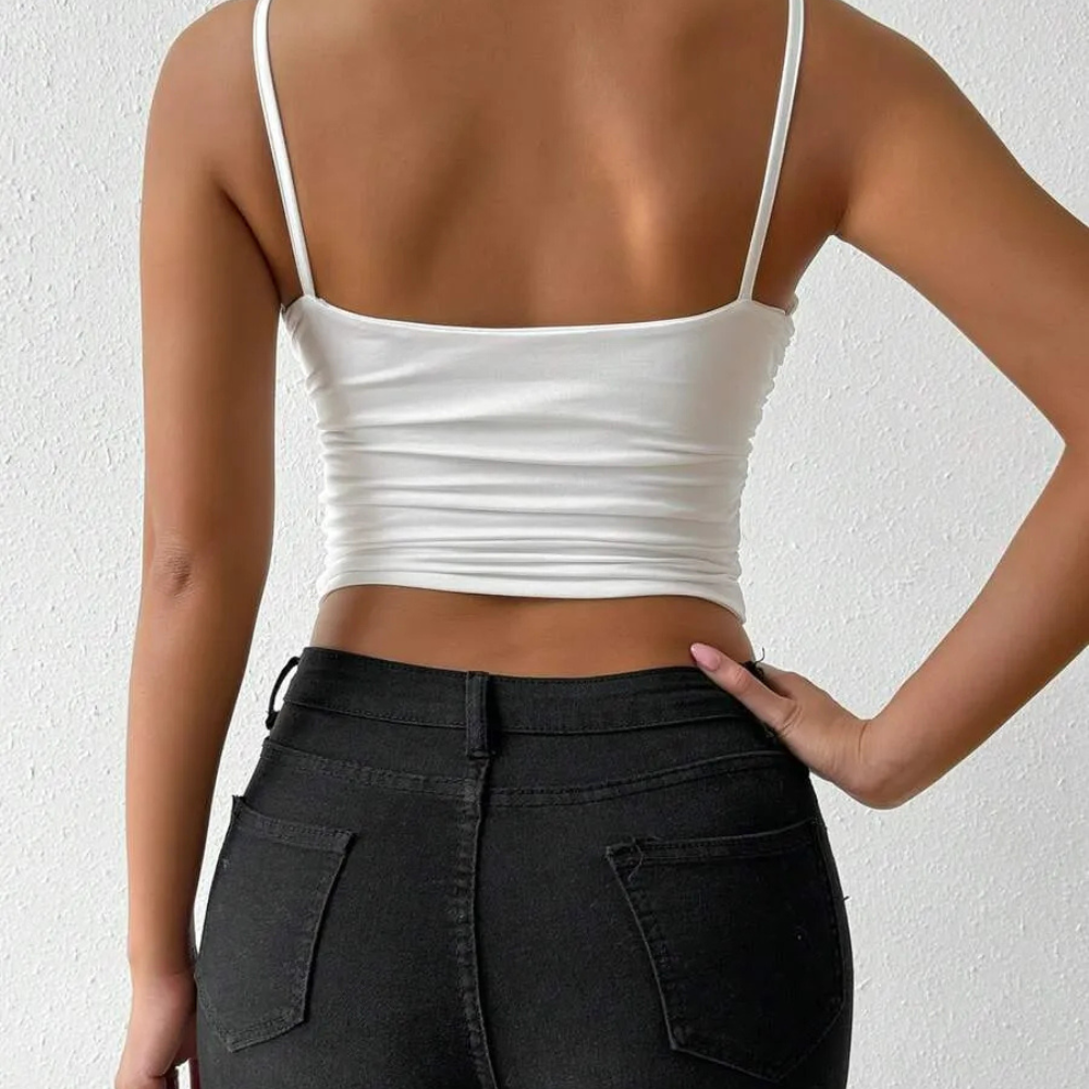 Criss Cross Backless Tank Top For Daily Wear