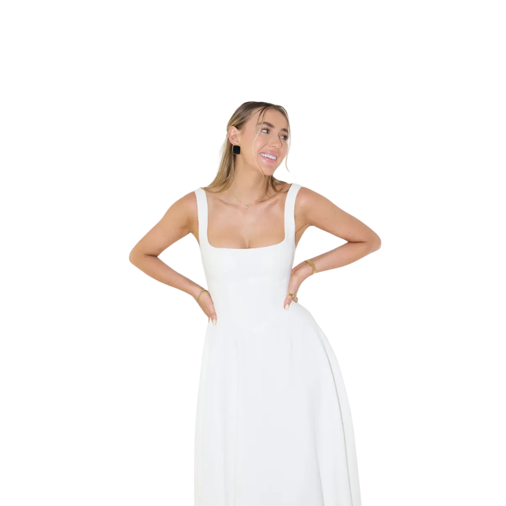 Square Edge Midi Dress-My Comfy Blouse