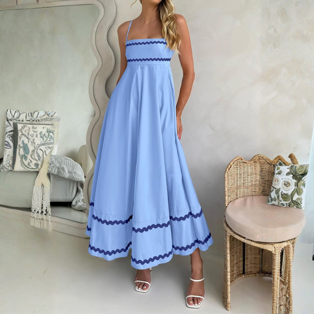 Summer Flowy Spaghetti Strap Maxi Dress For Women