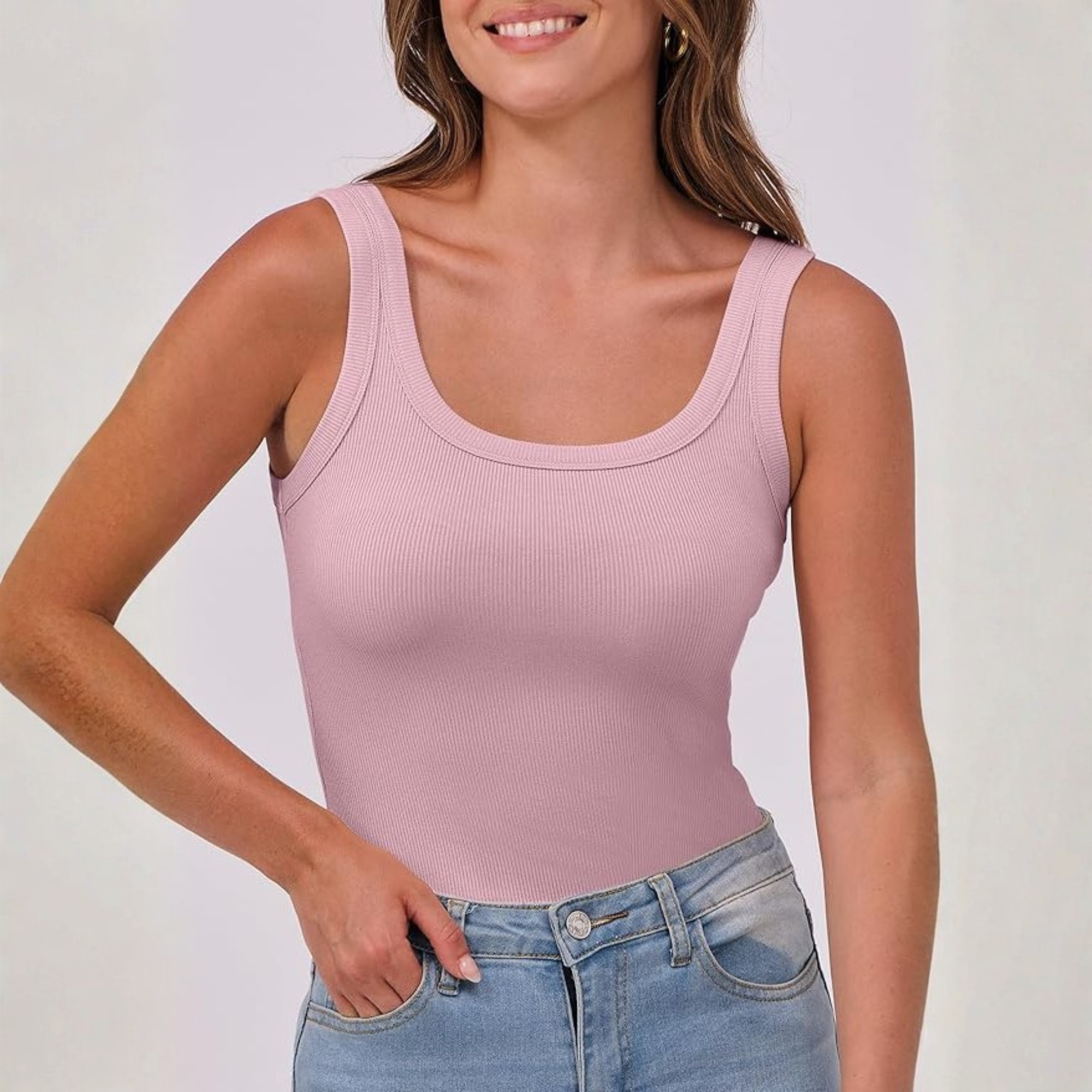 Slim Fitted Sleeveless Summer Top For Women