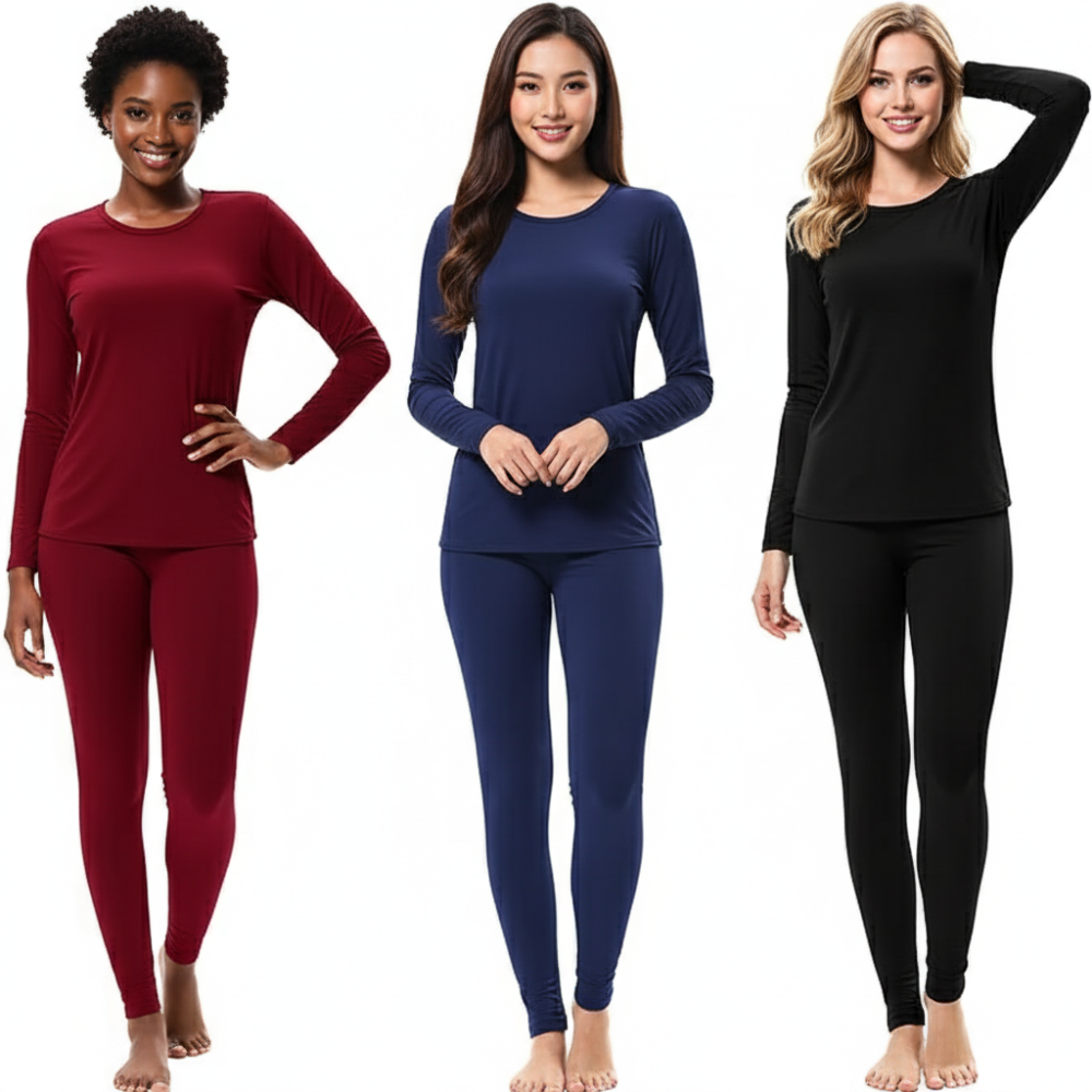 Pack Of 3 Thermal Underwear Fleece Lined Long Johns For Women-My Comfy Blouse
