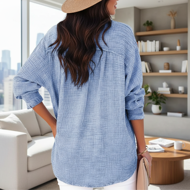 Casual Long Sleeve Oversized Shirt For Women