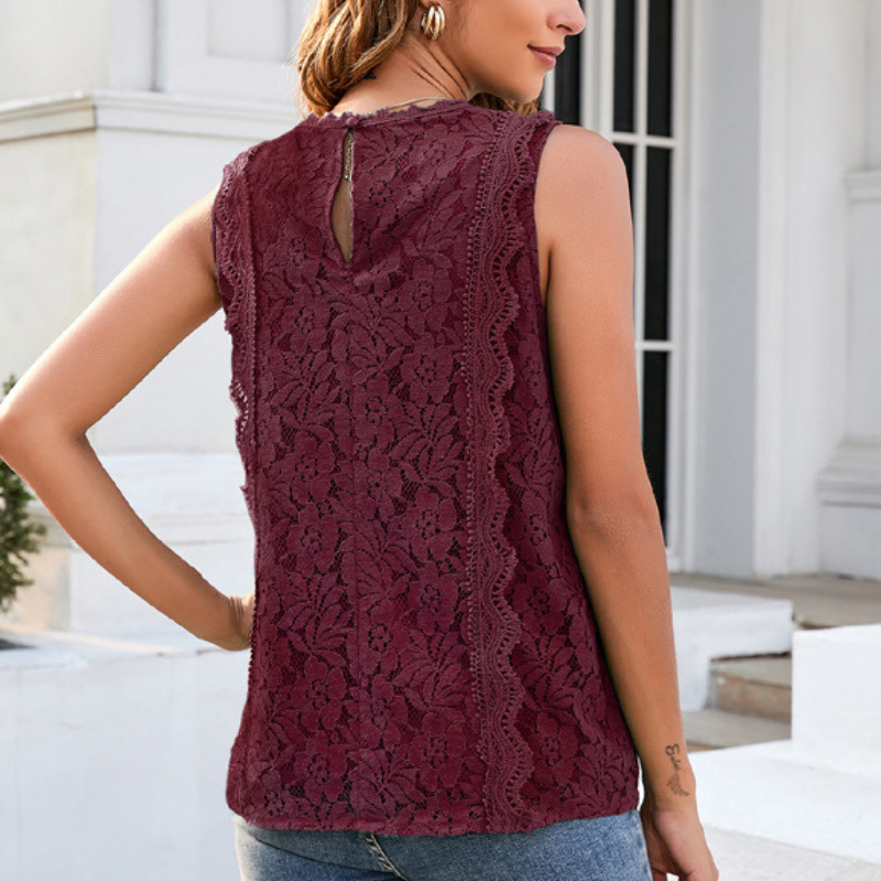 Sleeve Less Knitted Laced Blouse-My Comfy Blouse