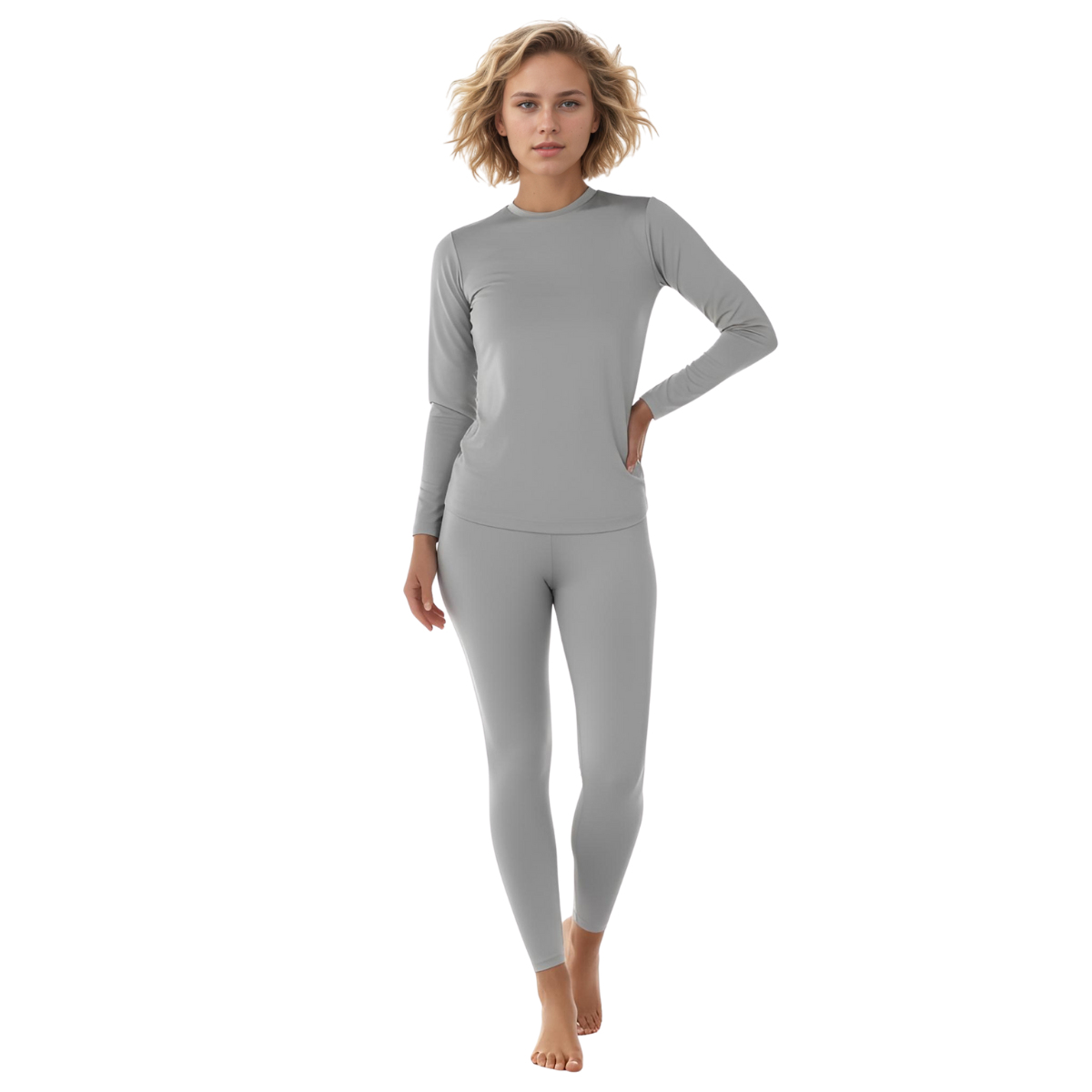 Thermal Fleece Lined Base Layer Underwear Pajama Set For Women-My Comfy Blouse