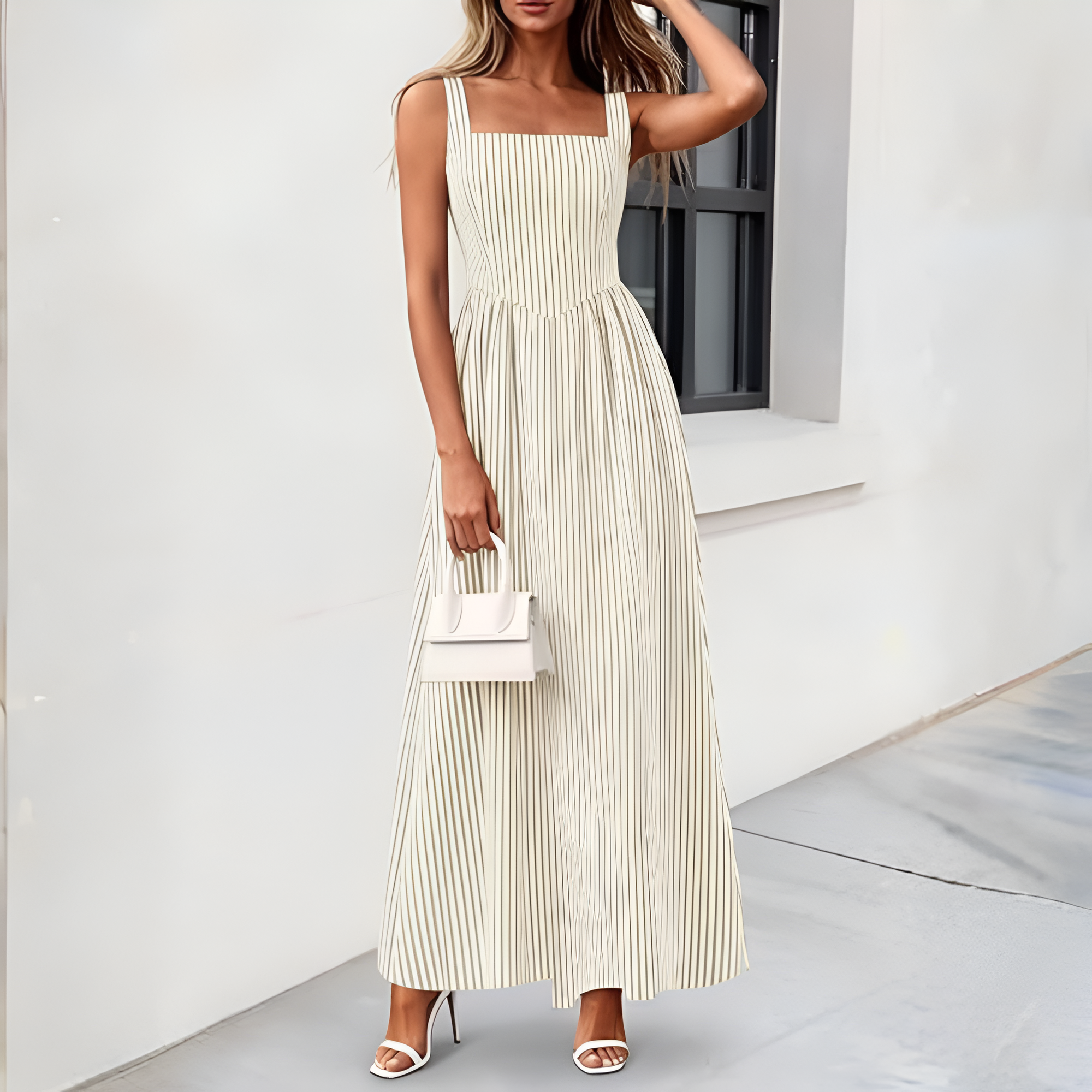 Striped A Line Beach Dress For Women