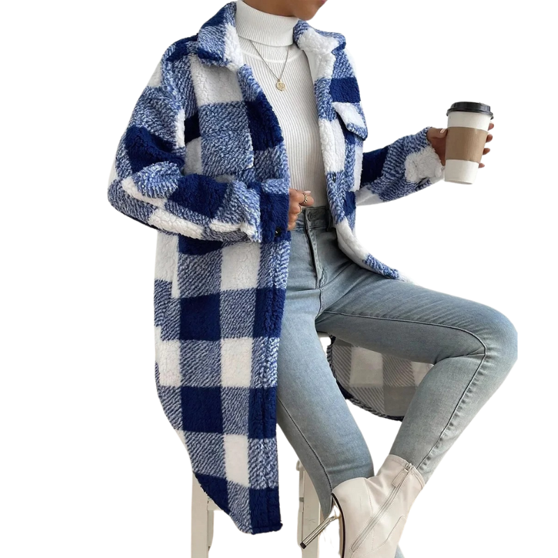 Oversized Button Up Plaid Coat-My Comfy Blouse