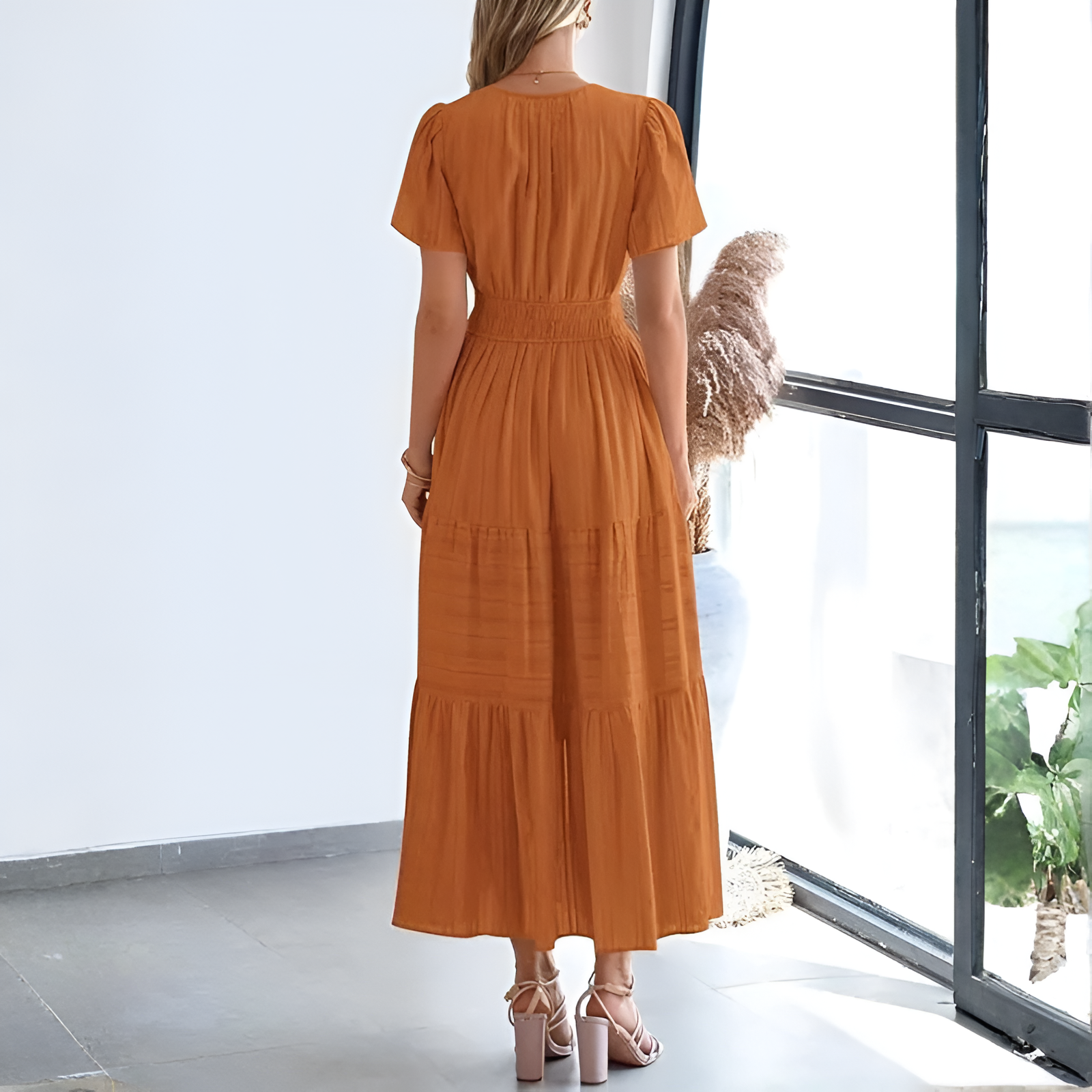 Flowy Boho Design Lightweight Maxi Dress For Women