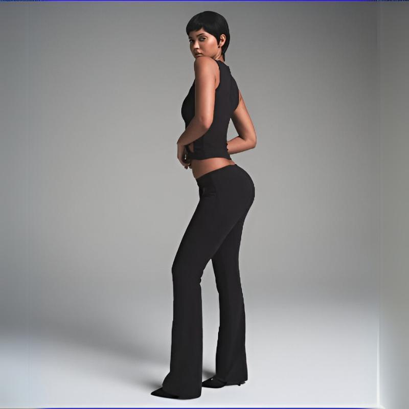 Flared Trousers And Sleeveless Top-My Comfy Blouse