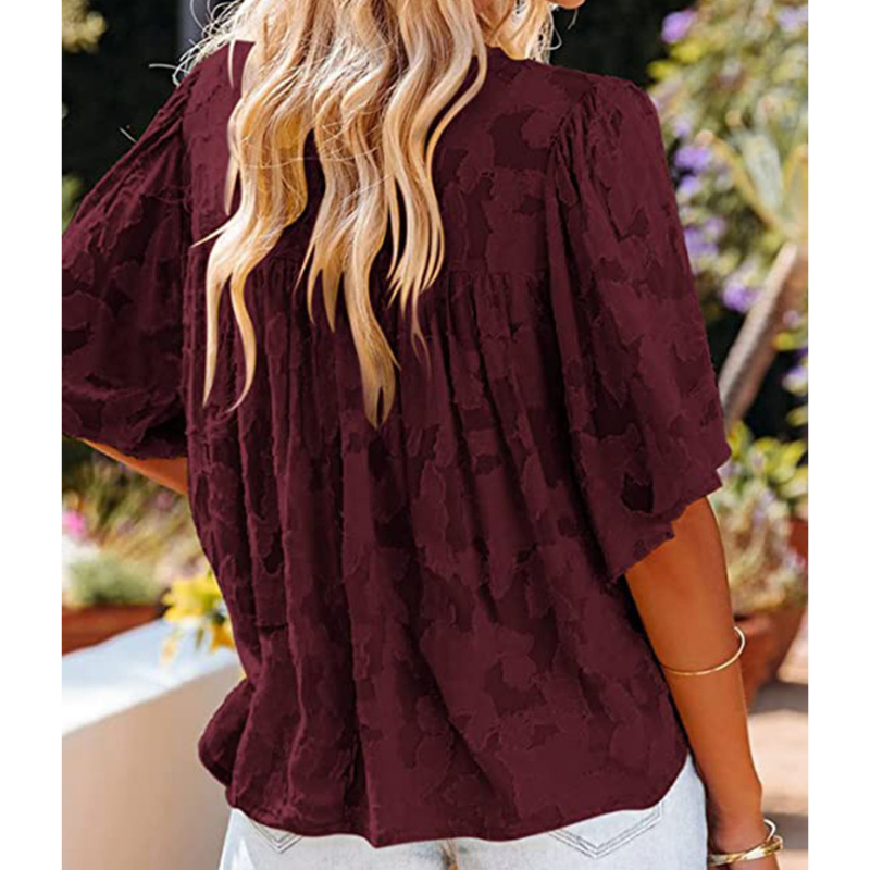 Horn Sleeve Doll Lace Blouse-My Comfy Blouse
