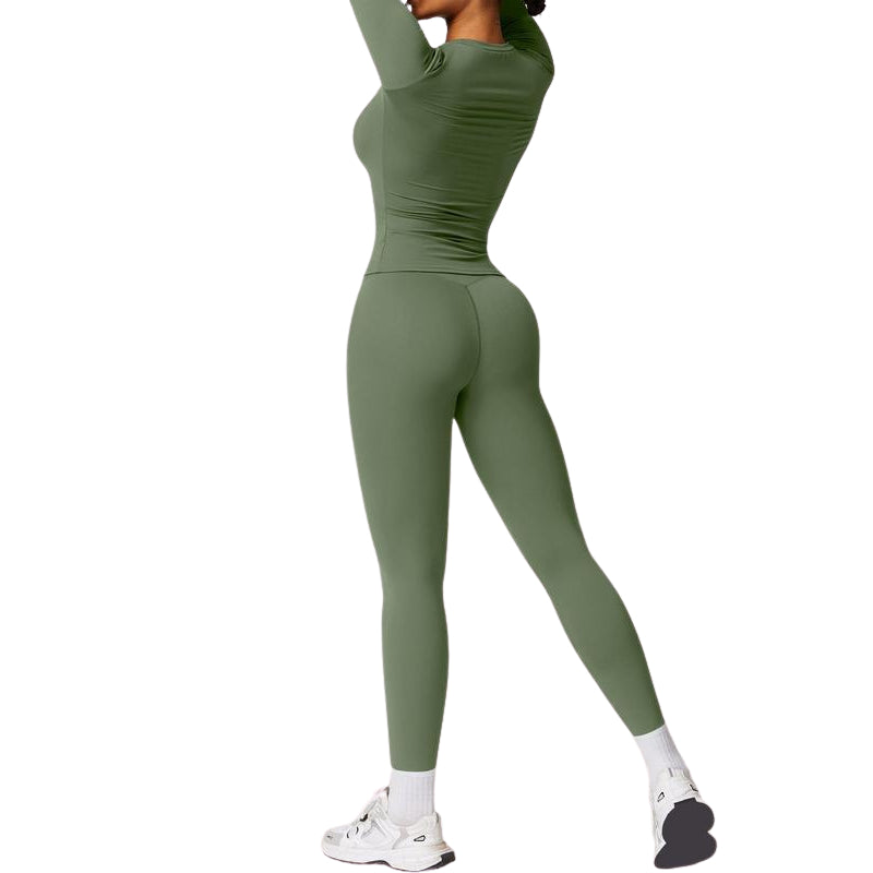 Long Sleeve Seamless Activewear Set-My Comfy Blouse