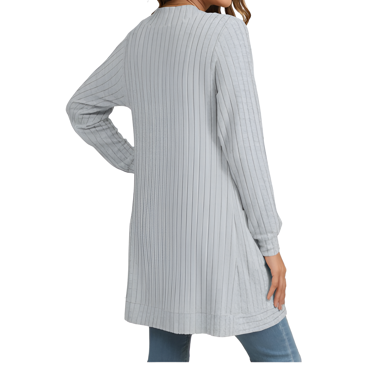 Women Long Sleeve Open Front Cardigan Casual Lightweight Long Cardigans Loose Knit Outwear with Pockets