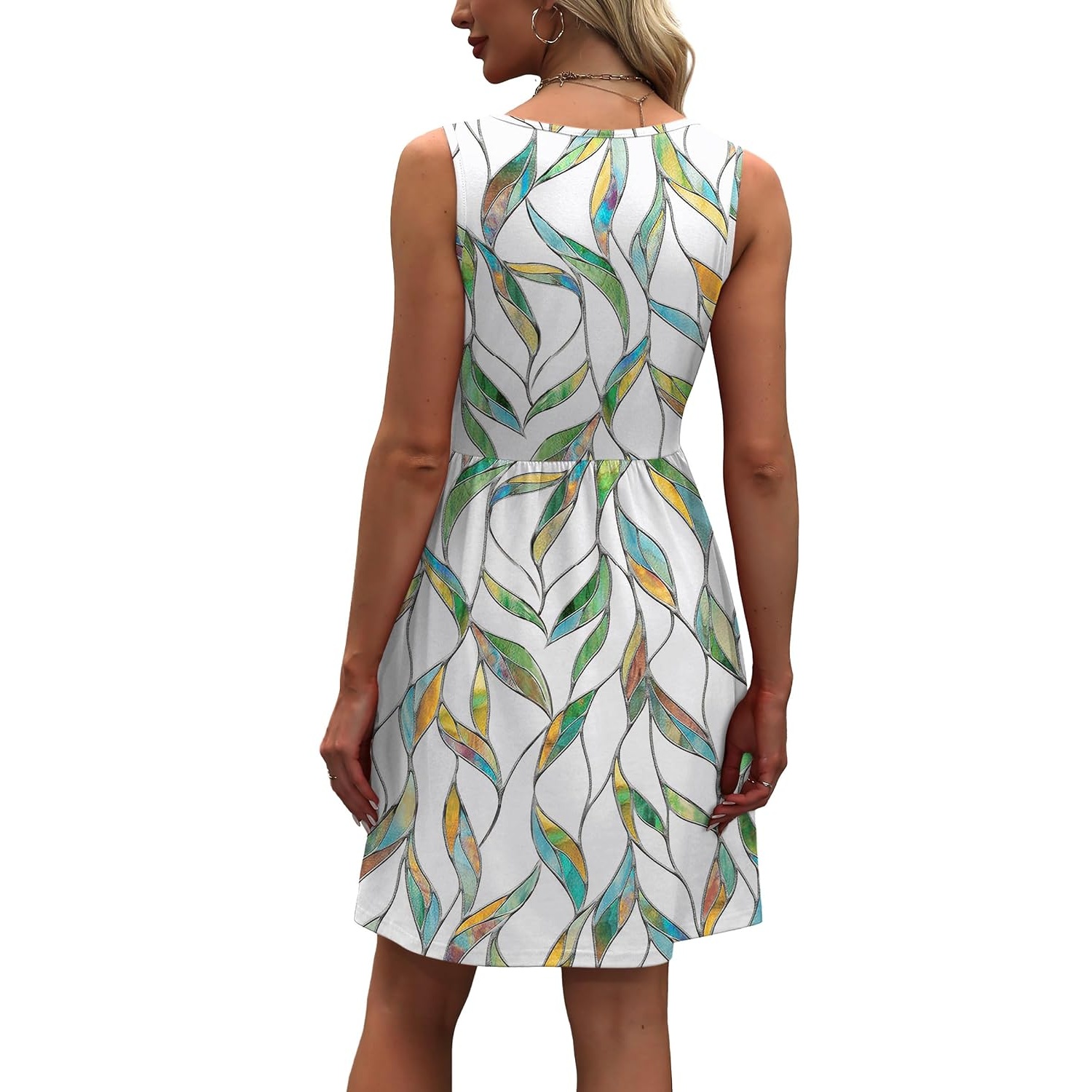 Casual Sleeveless Sundress With Pockets For Women