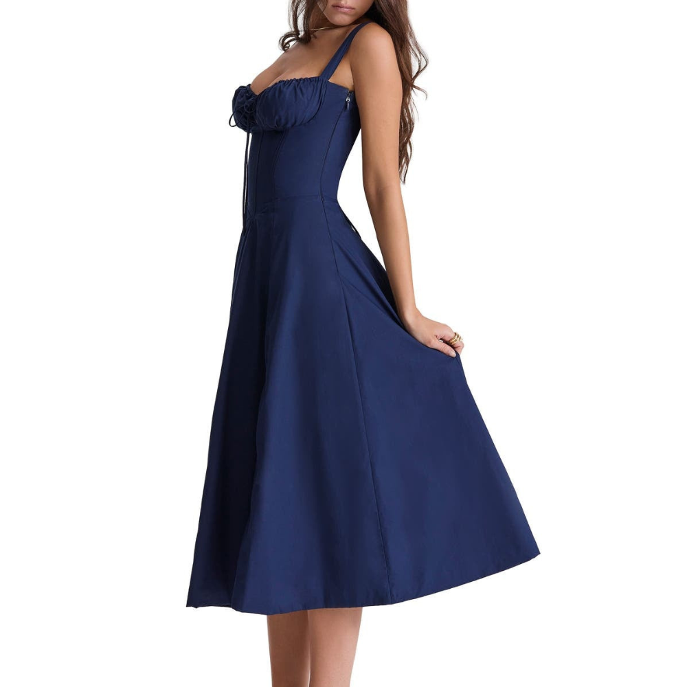 Floral Bustier Midriff Waist Shaper Dress