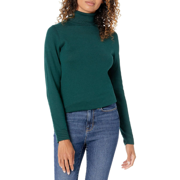 Womens Classic-Fit Lightweight Long-Sleeve Turtleneck Sweater