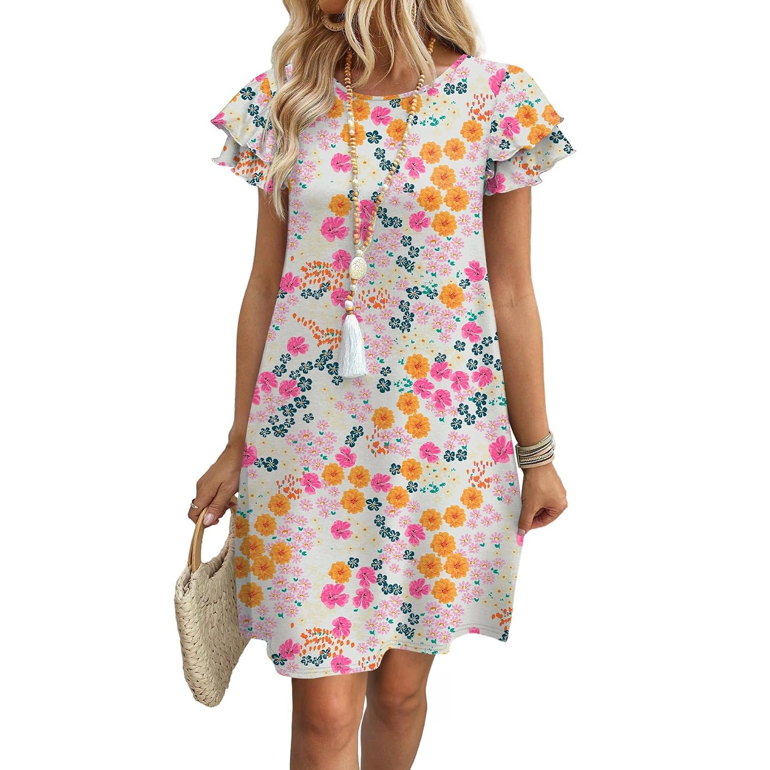 Loose Ruffle Sleeve Summer Dress For Women