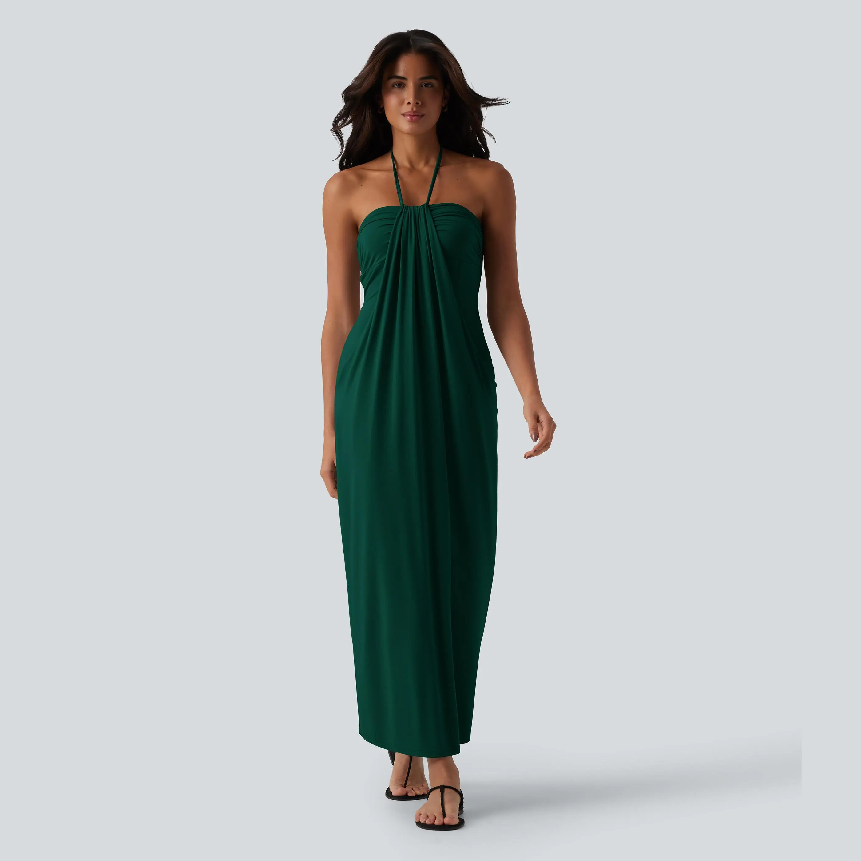 Casual Sleeveless Maxi Dress With Pockets For Women
