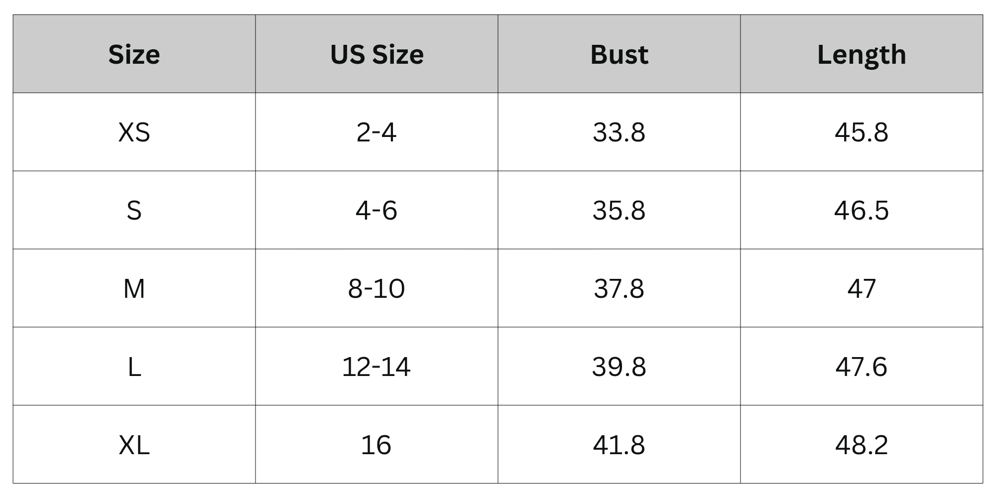 Size Chart