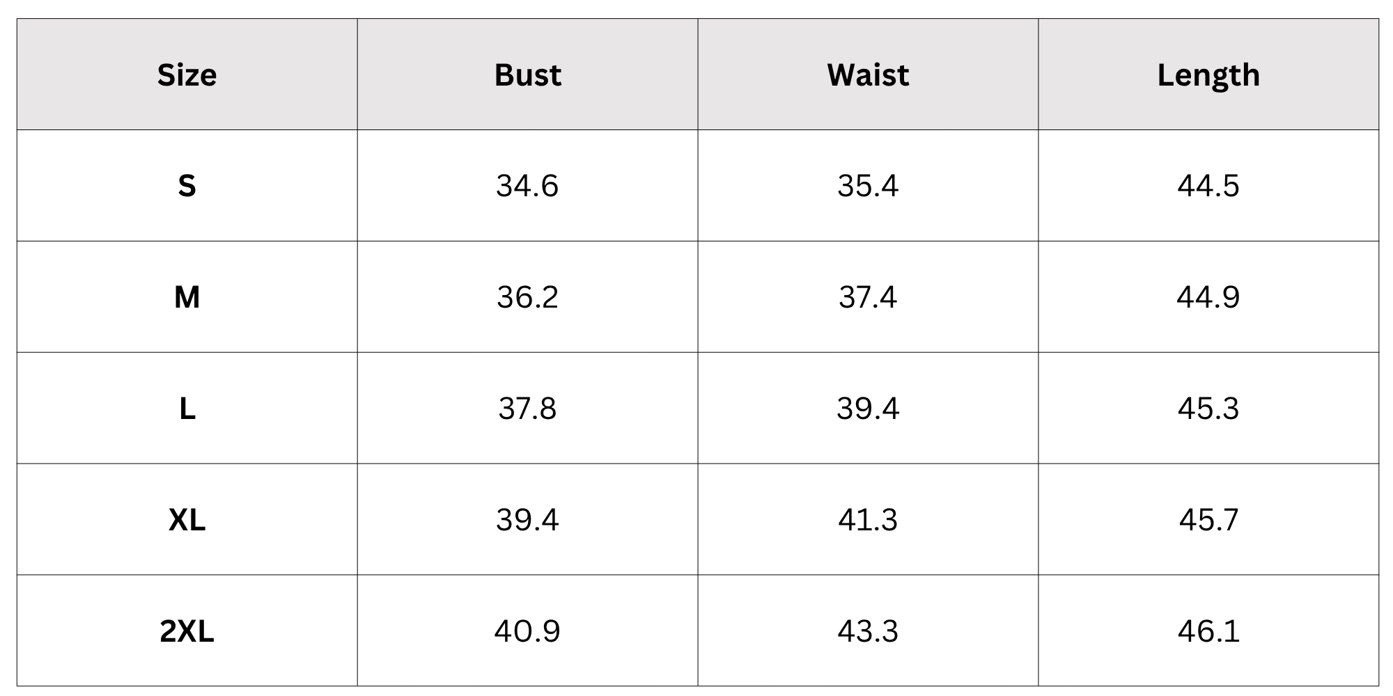 Size Chart