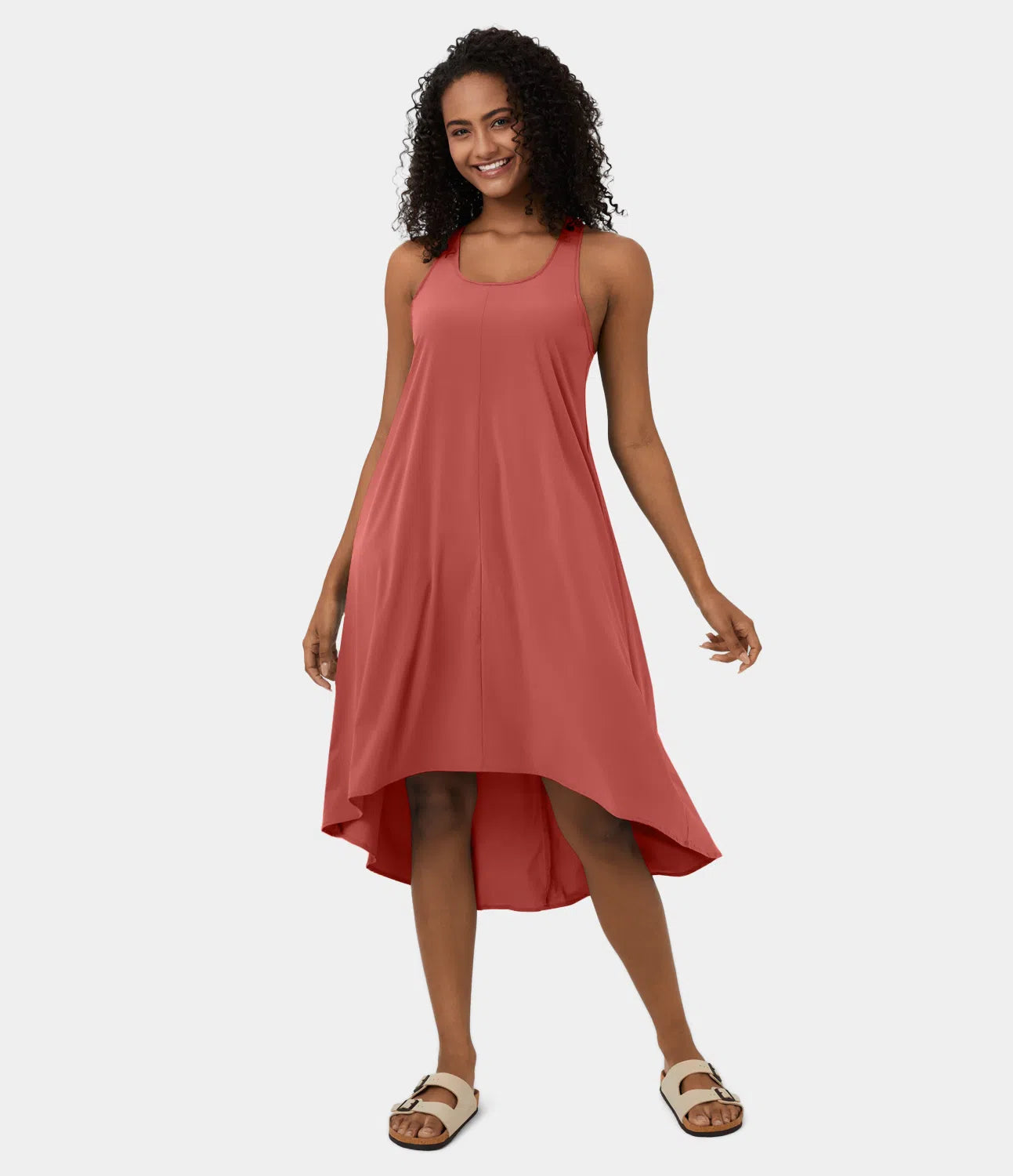 Midi Casual Dress With Backless Racerback And Side Pocket-My Comfy BlouseMidi Casual Dress With Backless Racerback And Side Pocket - Image 28