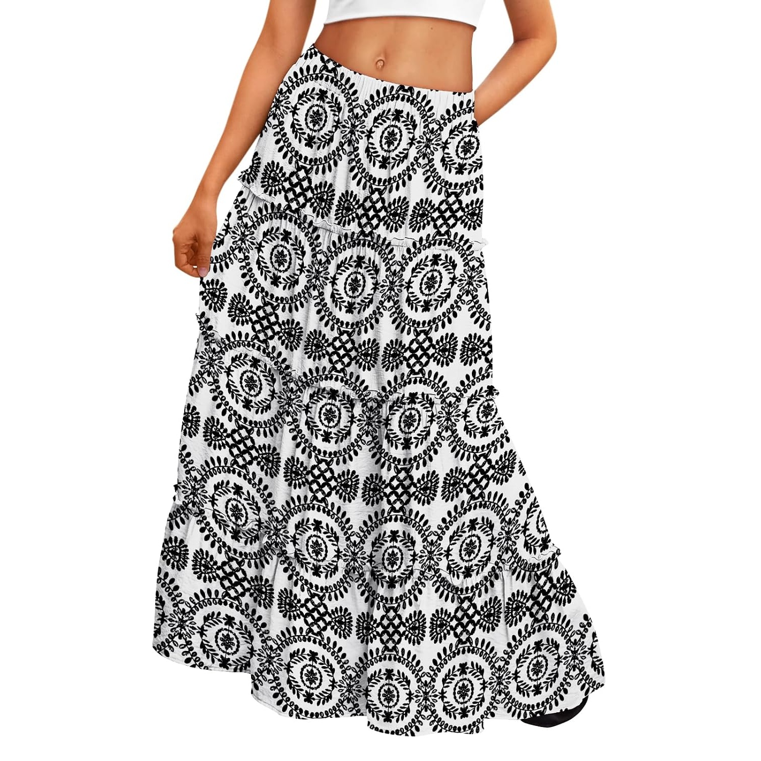 Boho Maxi Vacation Skirt With Pockets For Women