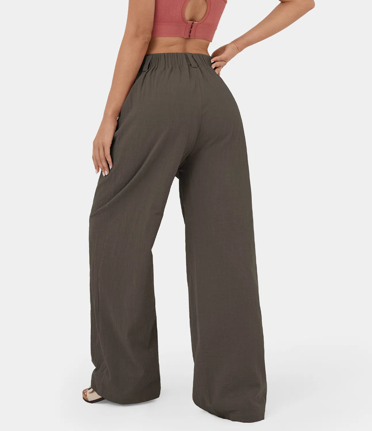 Flowy Solid Palazzo Pants With Side Pockets-My Comfy Blouse