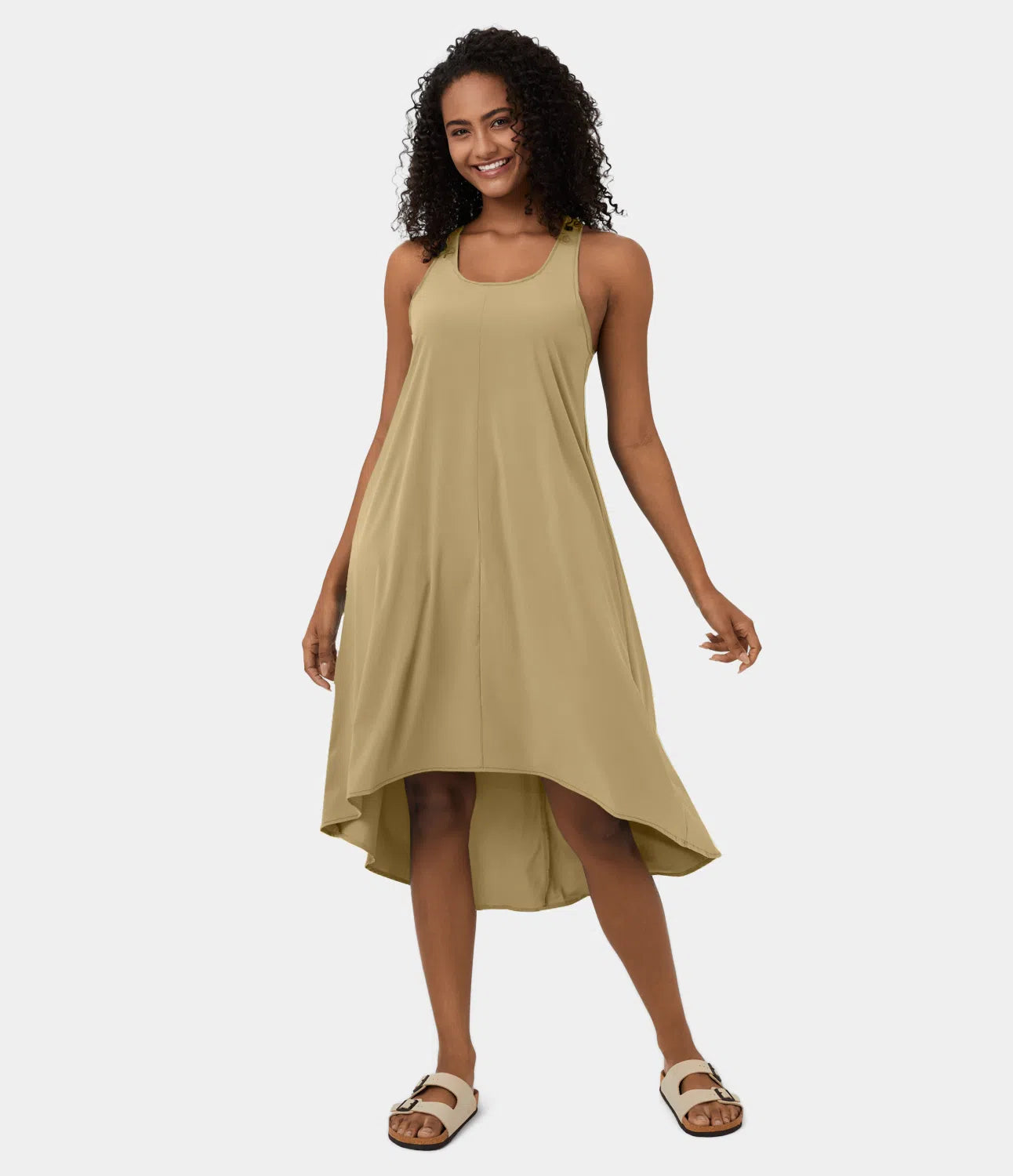 Midi Casual Dress With Backless Racerback And Side Pocket-My Comfy BlouseMidi Casual Dress With Backless Racerback And Side Pocket - Image 43