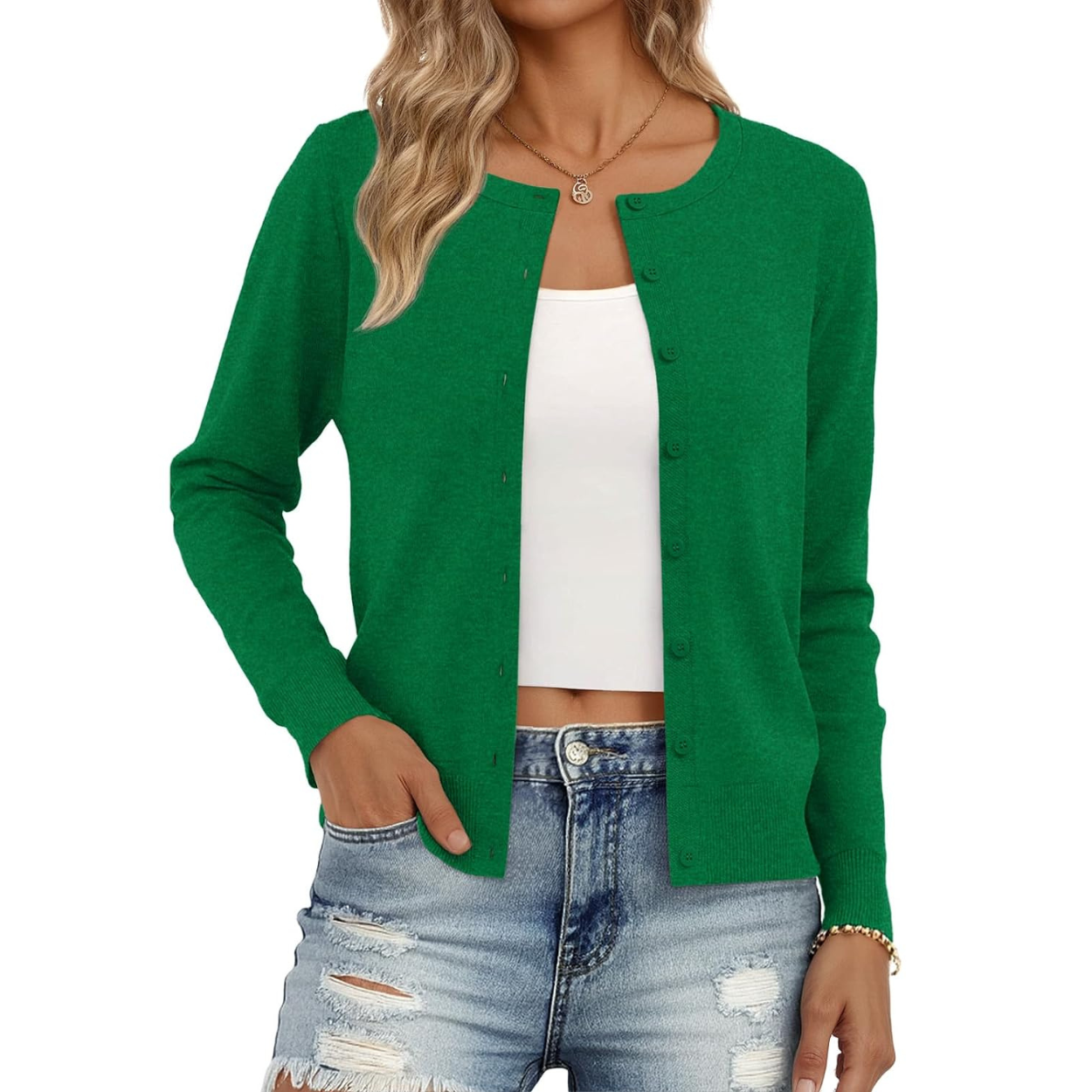 Soft Knit Button Down Cardigan Sweater For Women