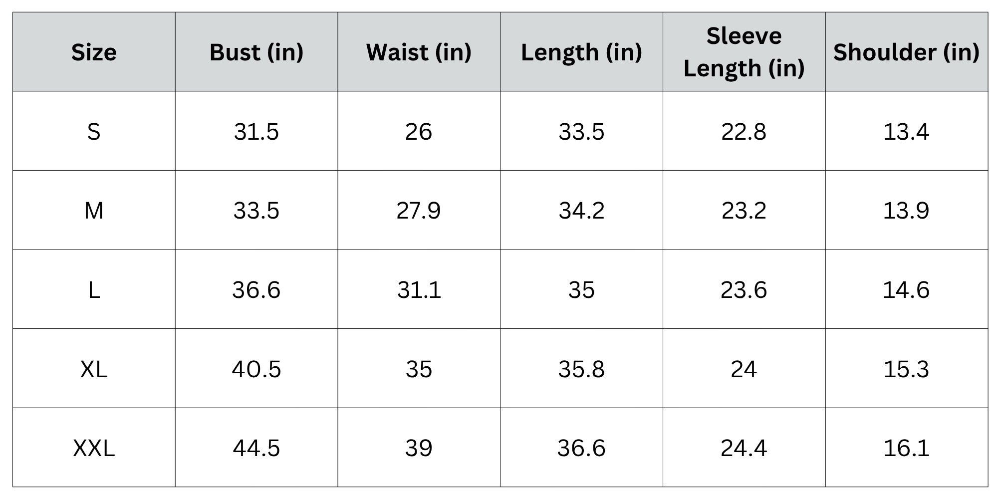 Size Chart