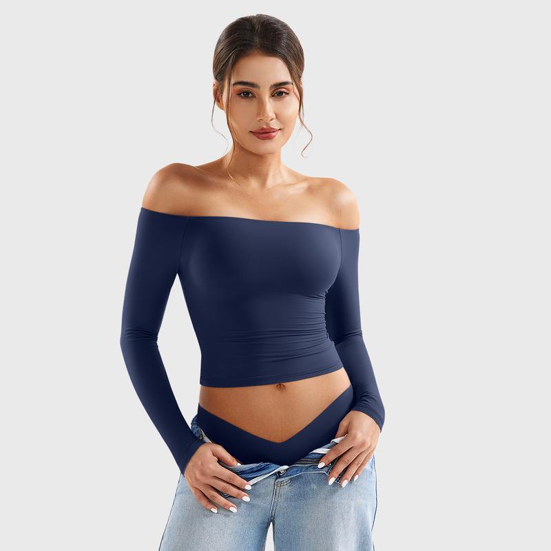 Long Sleeve Double Lined Casual Top For Women