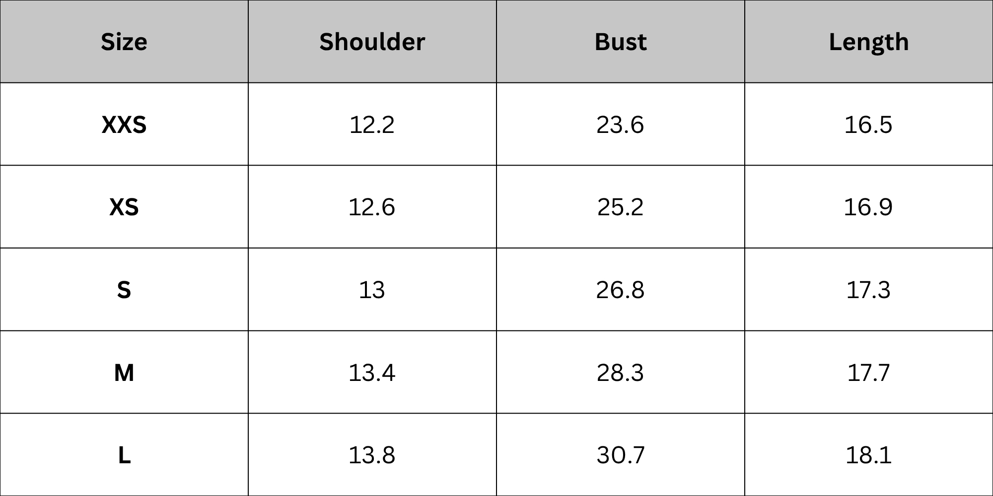 Size Chart