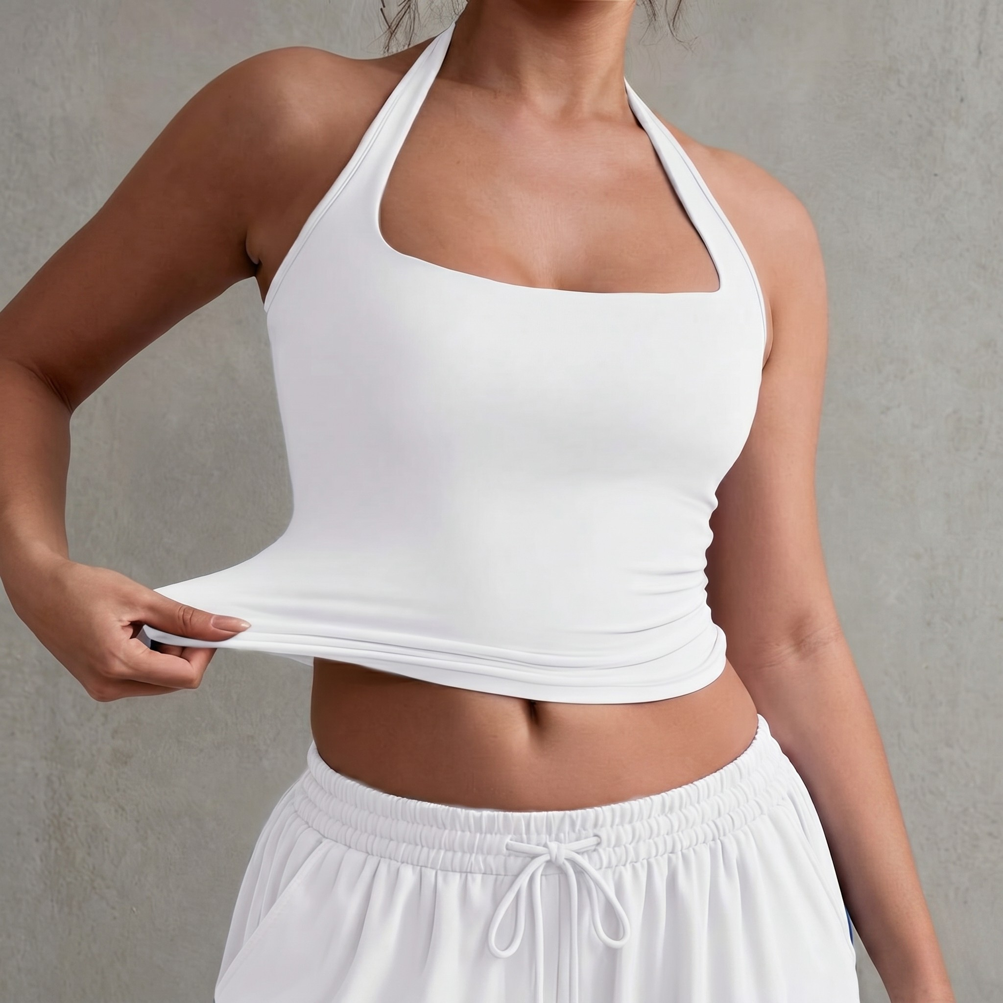Casual Backless Halter Fit Camisole For Women