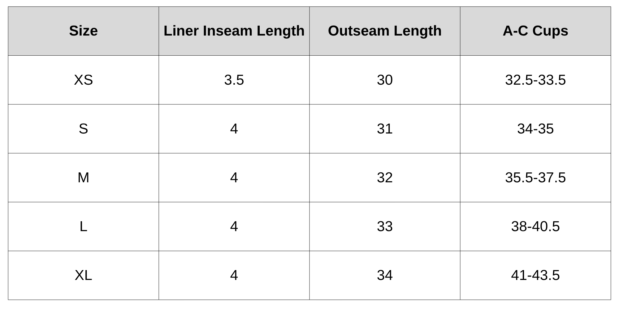 Size Chart