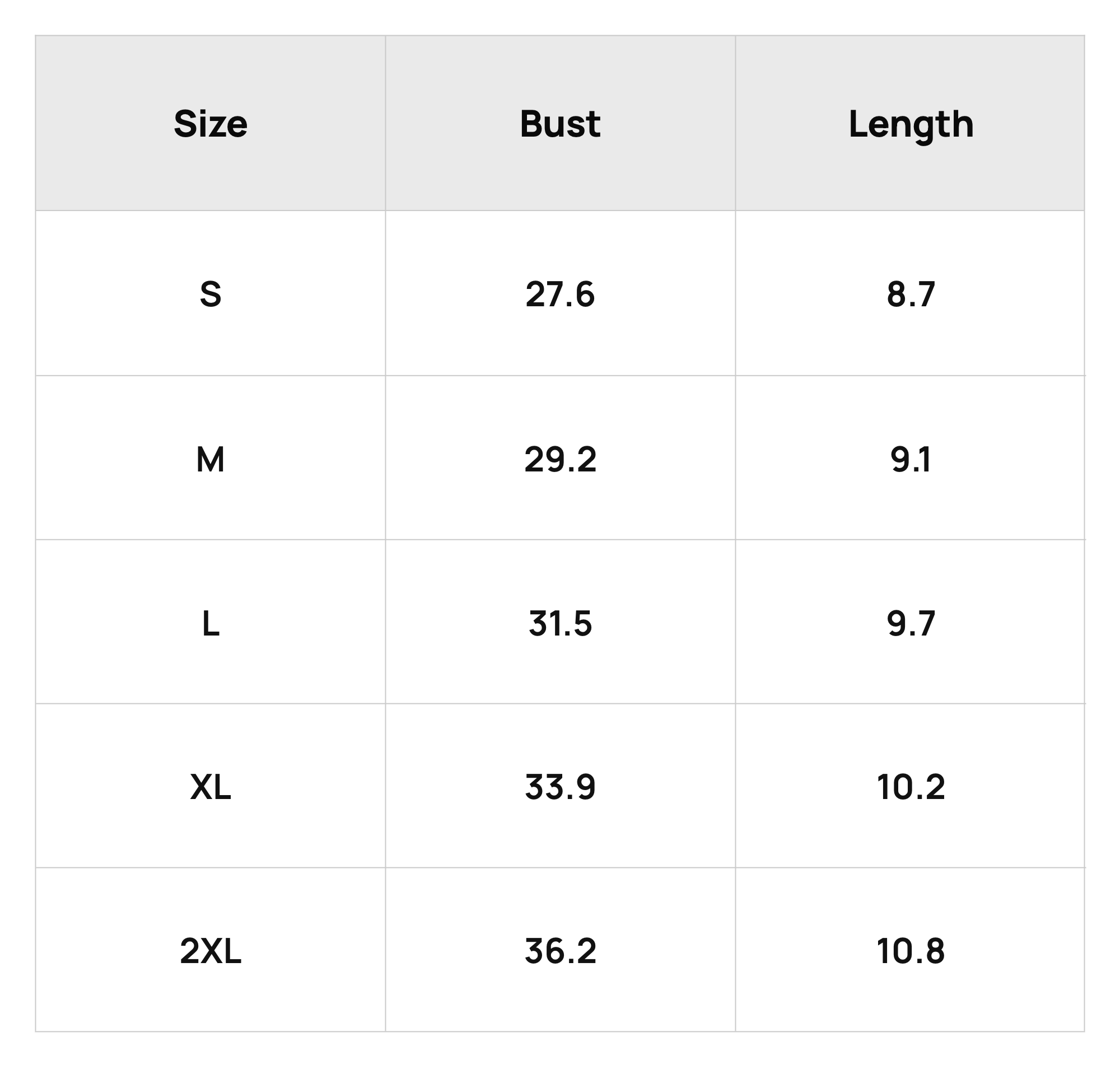 Size Chart